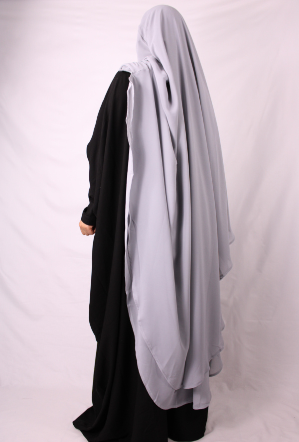 jilbab gris perle